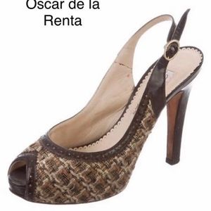 Oscar de la Renta Tweed Platform Pumps
